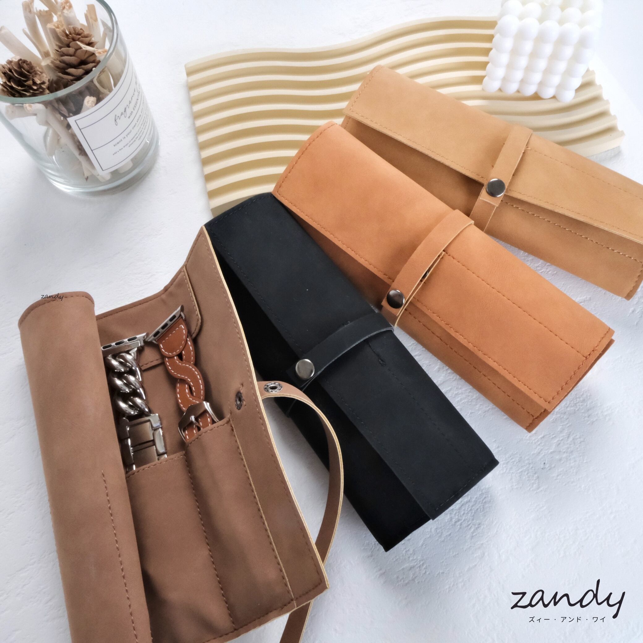 レザーポーチ】バンド5本入れ収納バッグ レザーポーチ | zandy(ズィー
