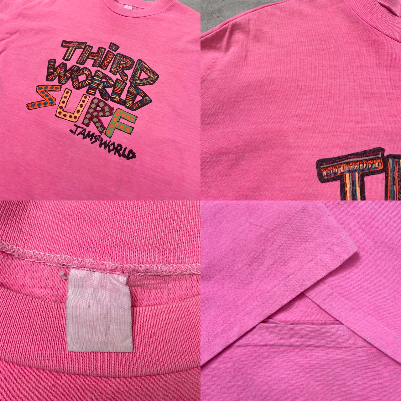 80〜90年代 THIRD WORLD SURF JAMS WORLD ロゴプリント Tシャツ メンズ 