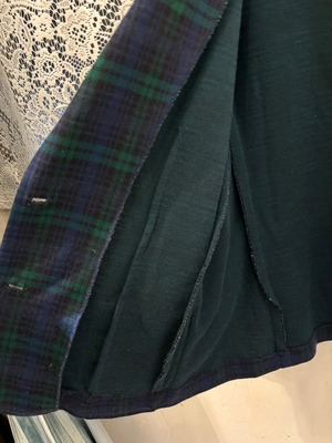 80’s red × navy × green check wool jacket