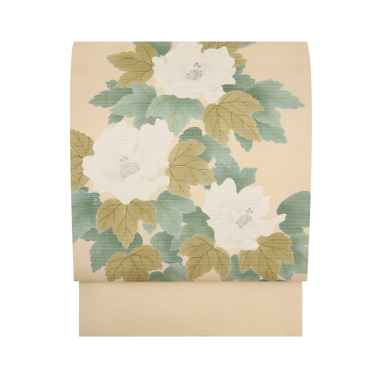 ぎをん齋藤 芙蓉の模様 手描友禅 絽 夏二部式名古屋帯【中古】 | かわの屋
