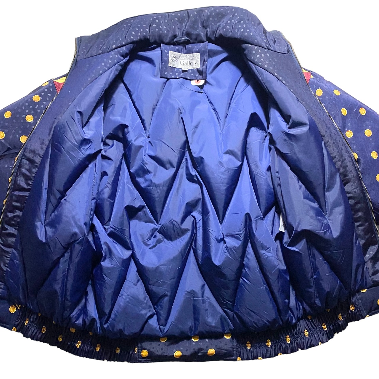 vintage scarf pattern down jacket