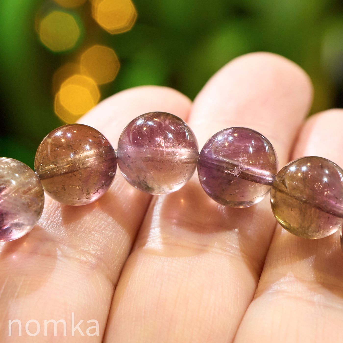 【熟成された美】ブラジル産 スモーキーアメトリン 一連ブレスレット (11.5mm珠/約17.5cm)