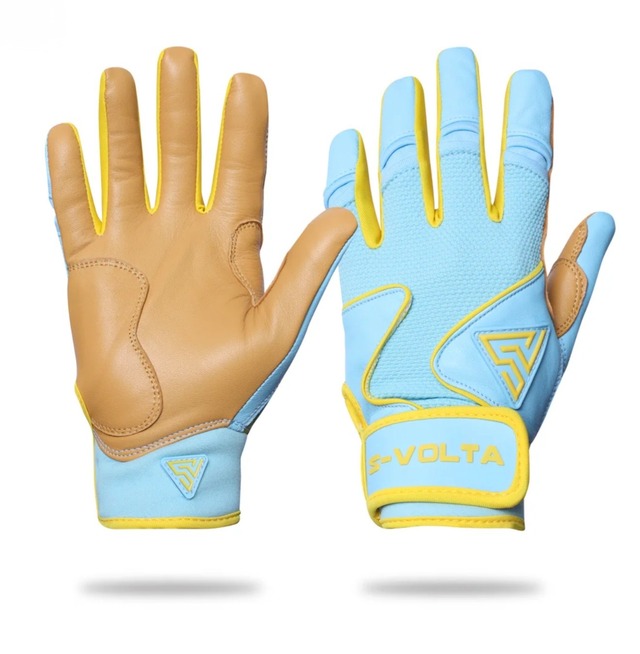 【YOUTH】 S-VOLTA 【ボルタ】プレミアムモデル バッティンググローブ SKY BLUE×YELLOW