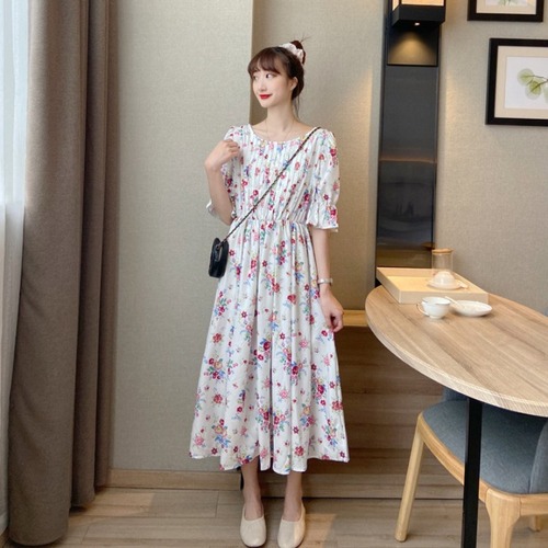 ✞ スタンダード花柄ラウンドネックウエストすっきり☆着痩せスカート スリーブ レトロ ✞ゴスロリ SM ミリ 甘ロリ クラロリ 和ロリ エレガント 黒ロリ 姫ロリ 華ロリ BB-BB6204152