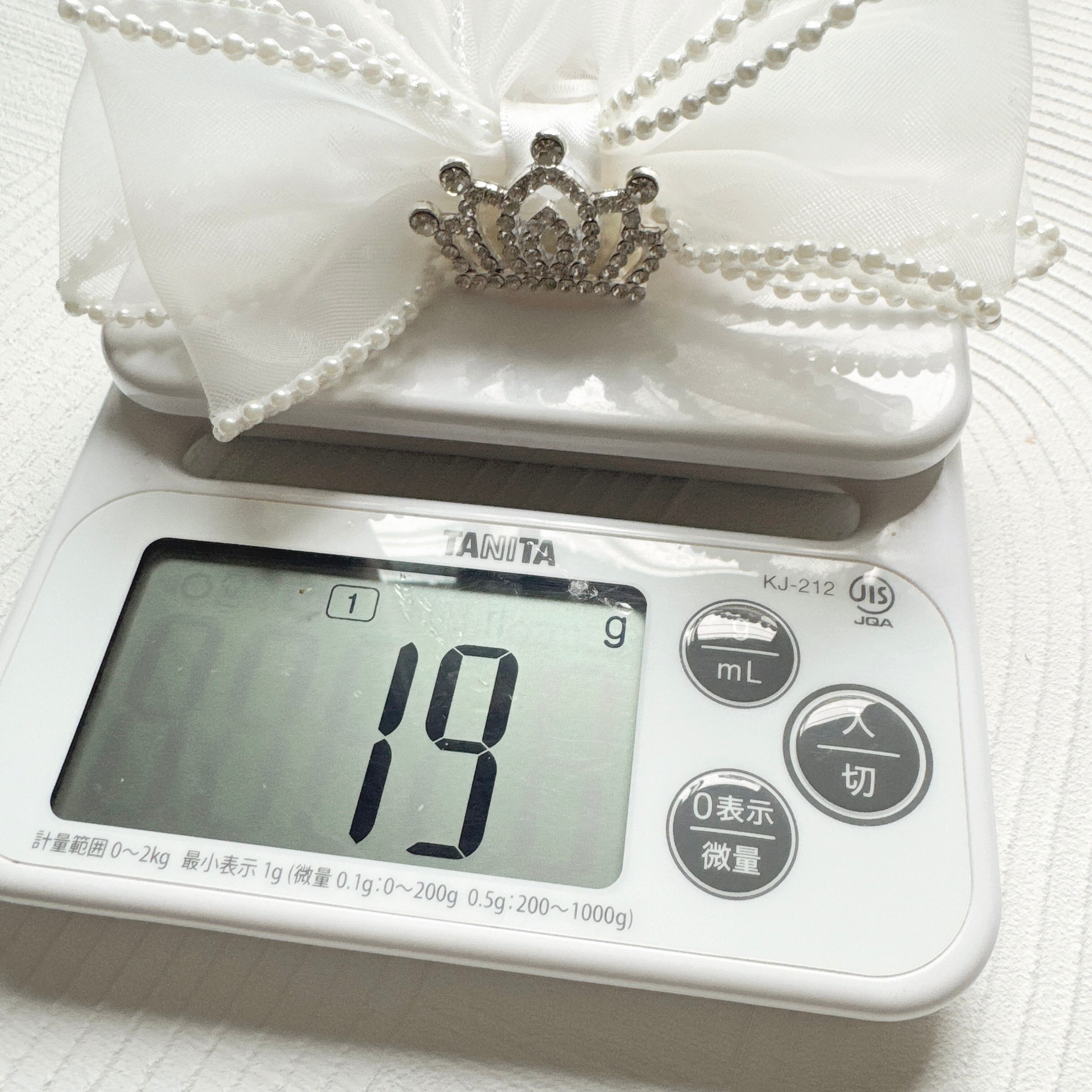 小さめ王冠お花付きリボンベールヘアバンド