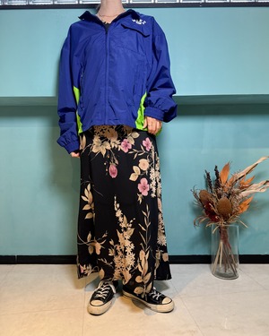 90s NIKE (Blue/Green) / Sports Nylon Jacket