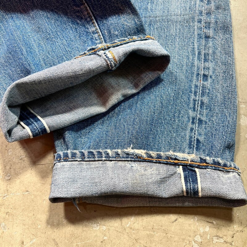 70S リーバイス501 66BIGE過渡期モデル レア足長R リペア済み 70's LEVI'S リーバイス 501 66 Big E デニム 過渡期モデル 刻印6
