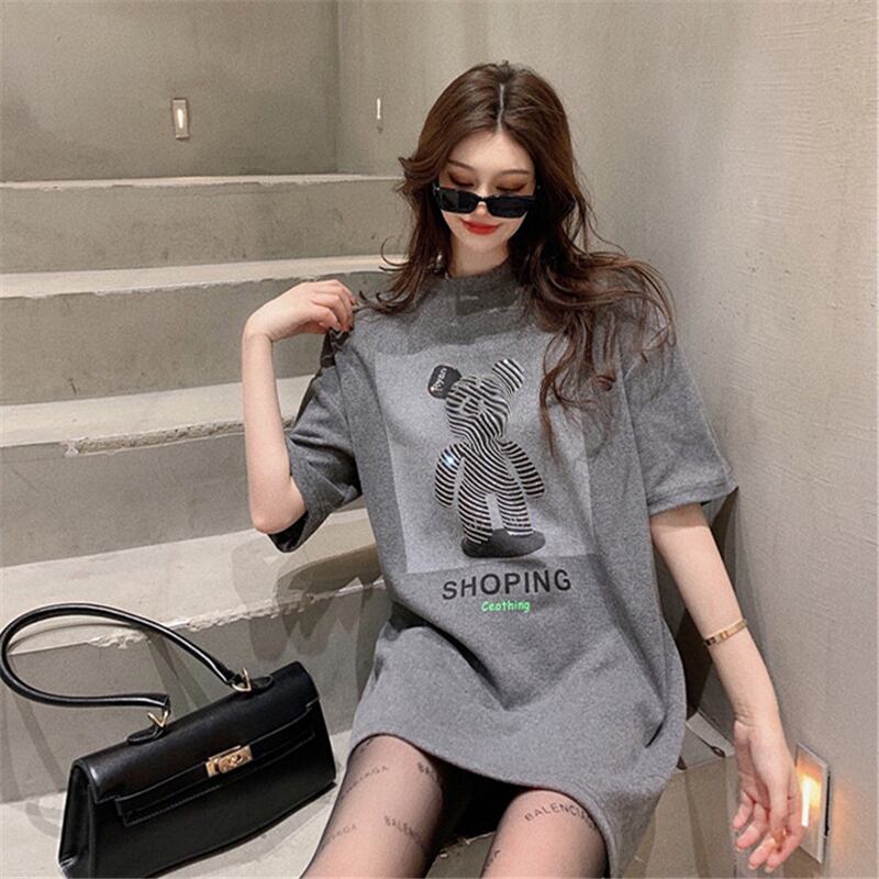 Tシャツ シャツ ルーズスプリングホワイトトップス 春物 ブラックストロベリース74928423838