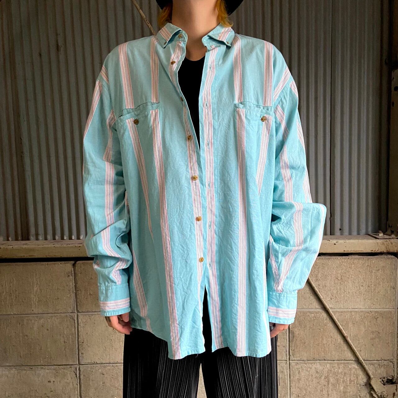 90年代 COLOURS by ALEXANDER JULIAN 長袖 マルチストライプシャツ