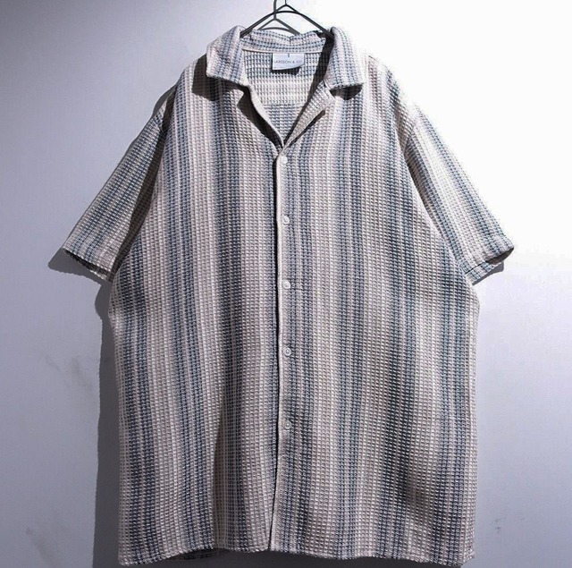 Multicolor Stripe Design Open Collar Summer Knit Shirt