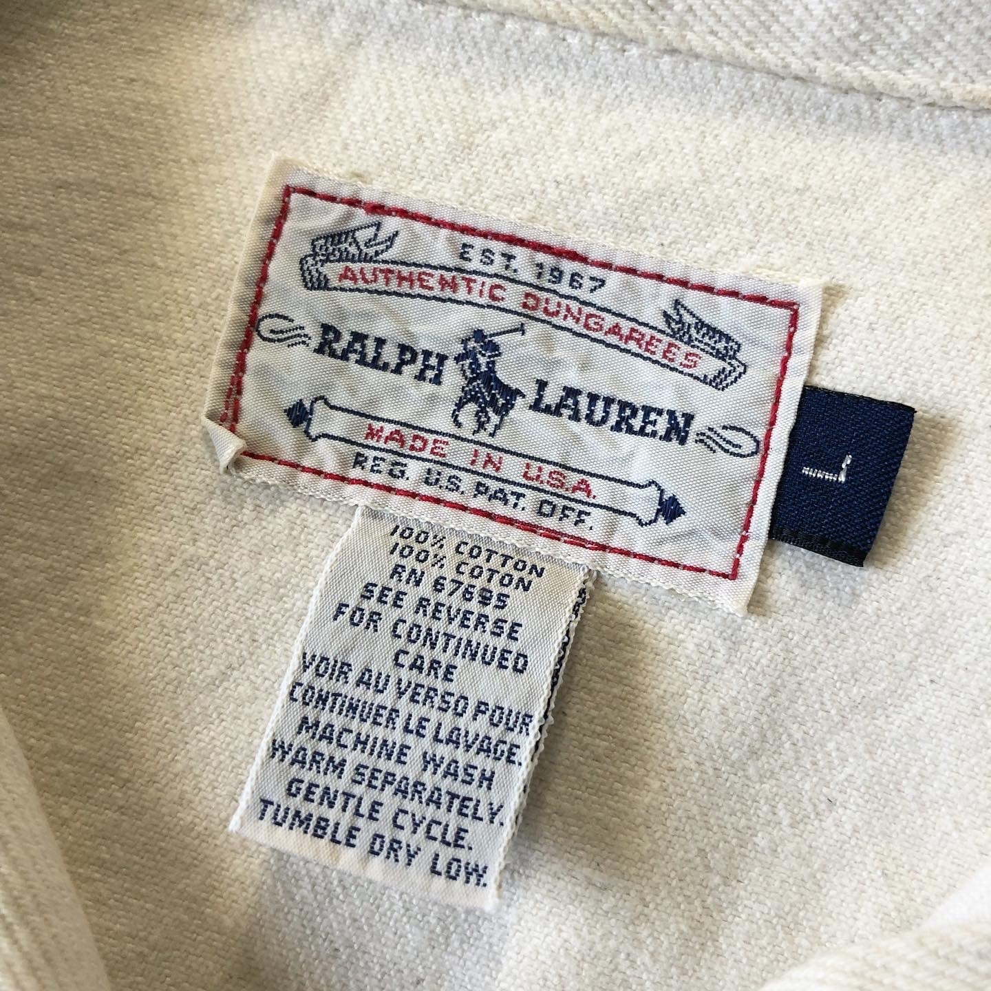 80-90s Ralph Lauren white denim jacket 