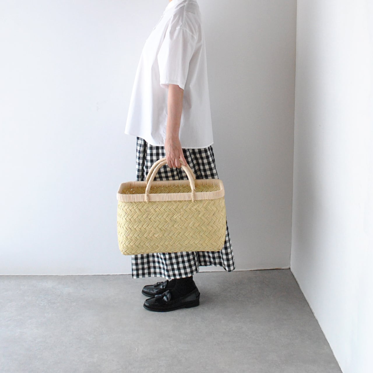 市場かご 尺2寸 岩手県鳥越地区伝統竹細工 市場かご 尺4寸