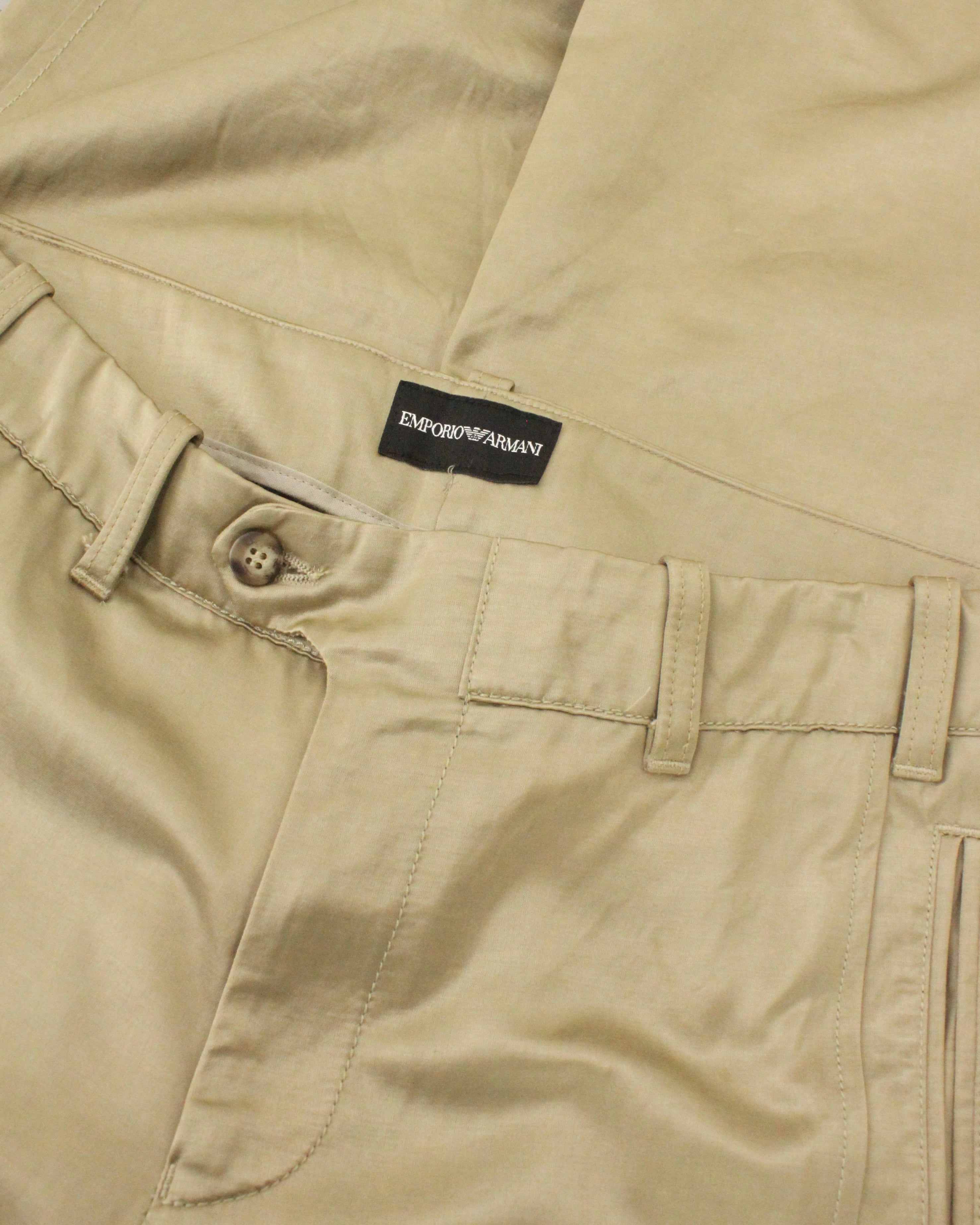 2005's EMPORIO ARMANI Cotton×Viscose Metallic Fabric Trousers ITALY製