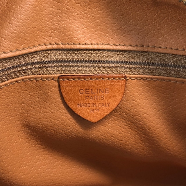 CELINE セリーヌ マカダム ショルダーバッグ ブラウン ブラゾン型押し PVC 2WAY ミニボストン vintage ヴィンテージ オールド 2kpnhi