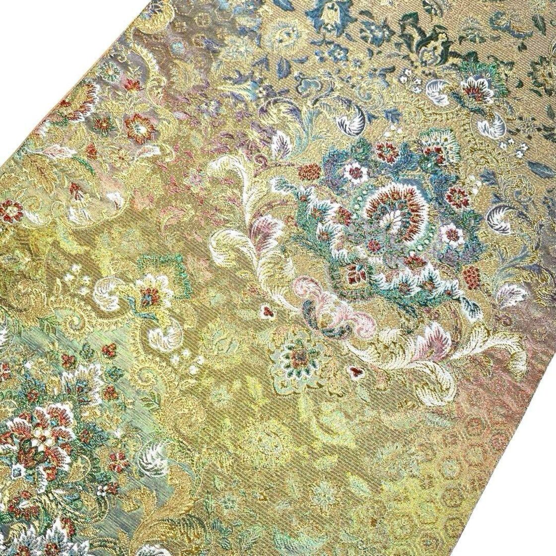 袋帯 珀珠綴 煌びやかで美しい華柄模様 金糸 O-3976 | Pay ID