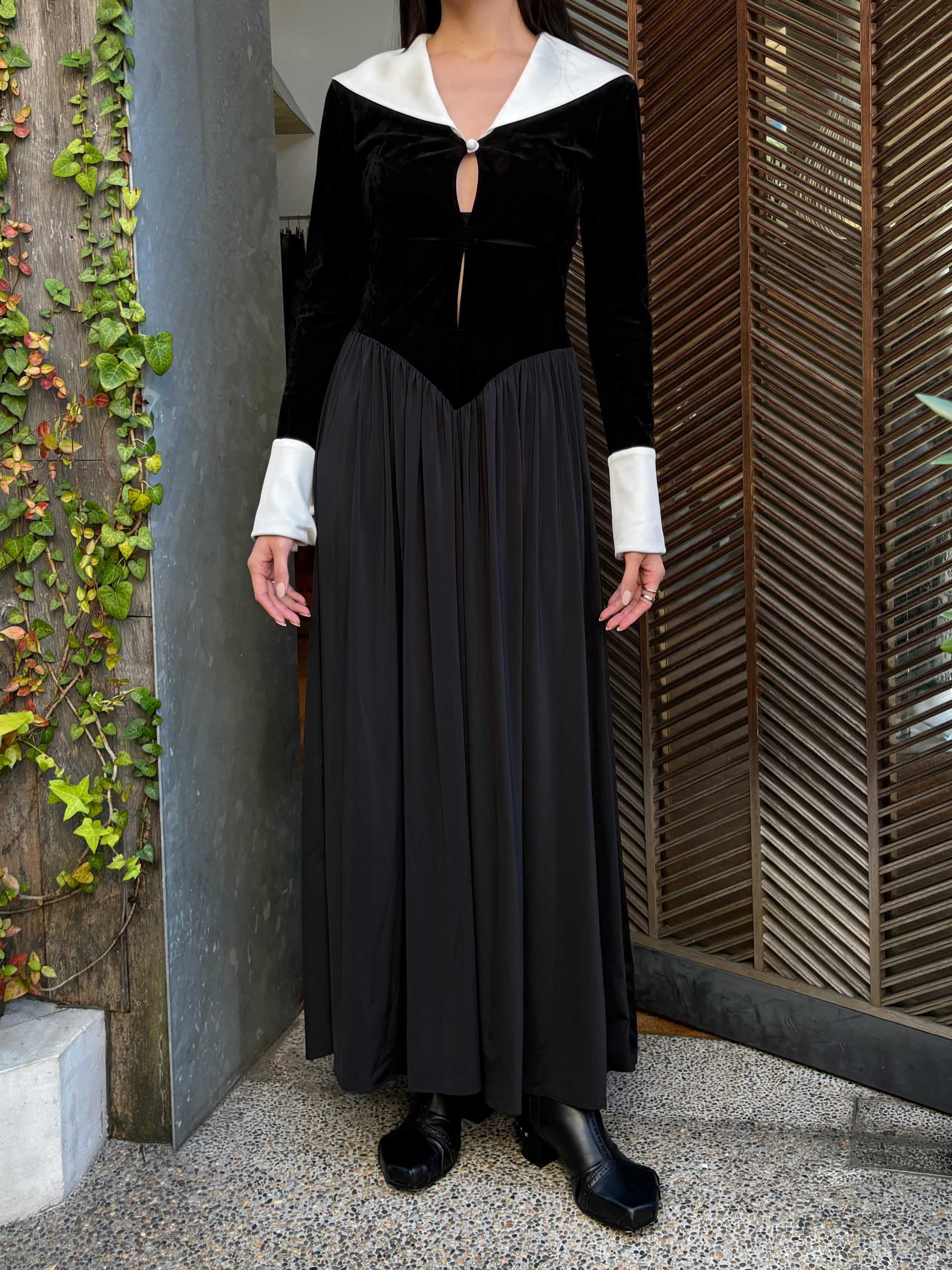 24AW】FETICO フェティコ / VELVET JERSEY SLIT DRESS | TRENT  
