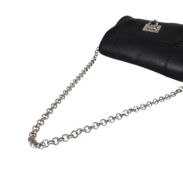Salvatore Ferragamo サルヴァトーレ フェラガモ ショルダーバッグ ブラック ガンチーニ レザー チェーン ミニバッグ vintage ヴィンテージ オールド sj8amk