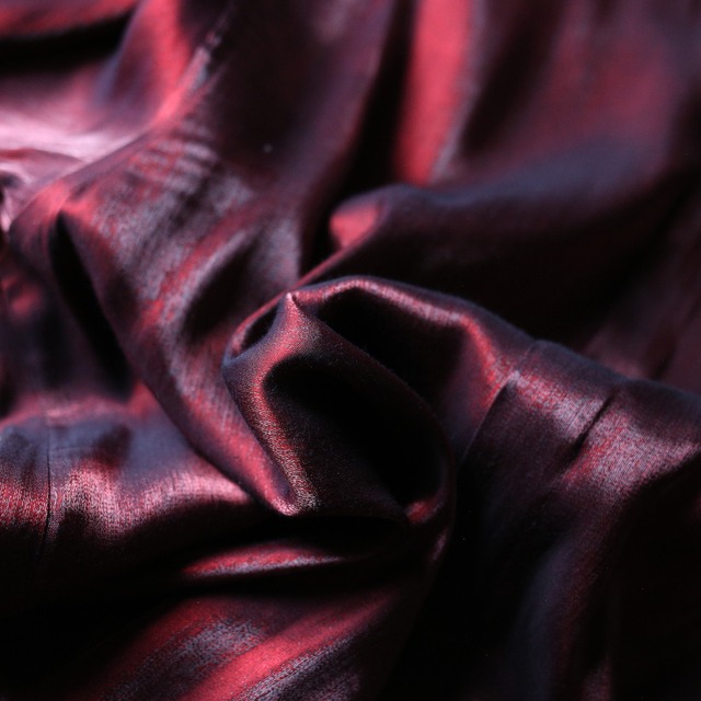 "濡" glossy fabric fry-front band-collar over silhouette shirt