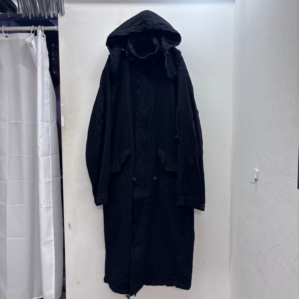 90s BURBERRY ウール モッズコート 刺繍ロゴXL（56）光沢オリーブ