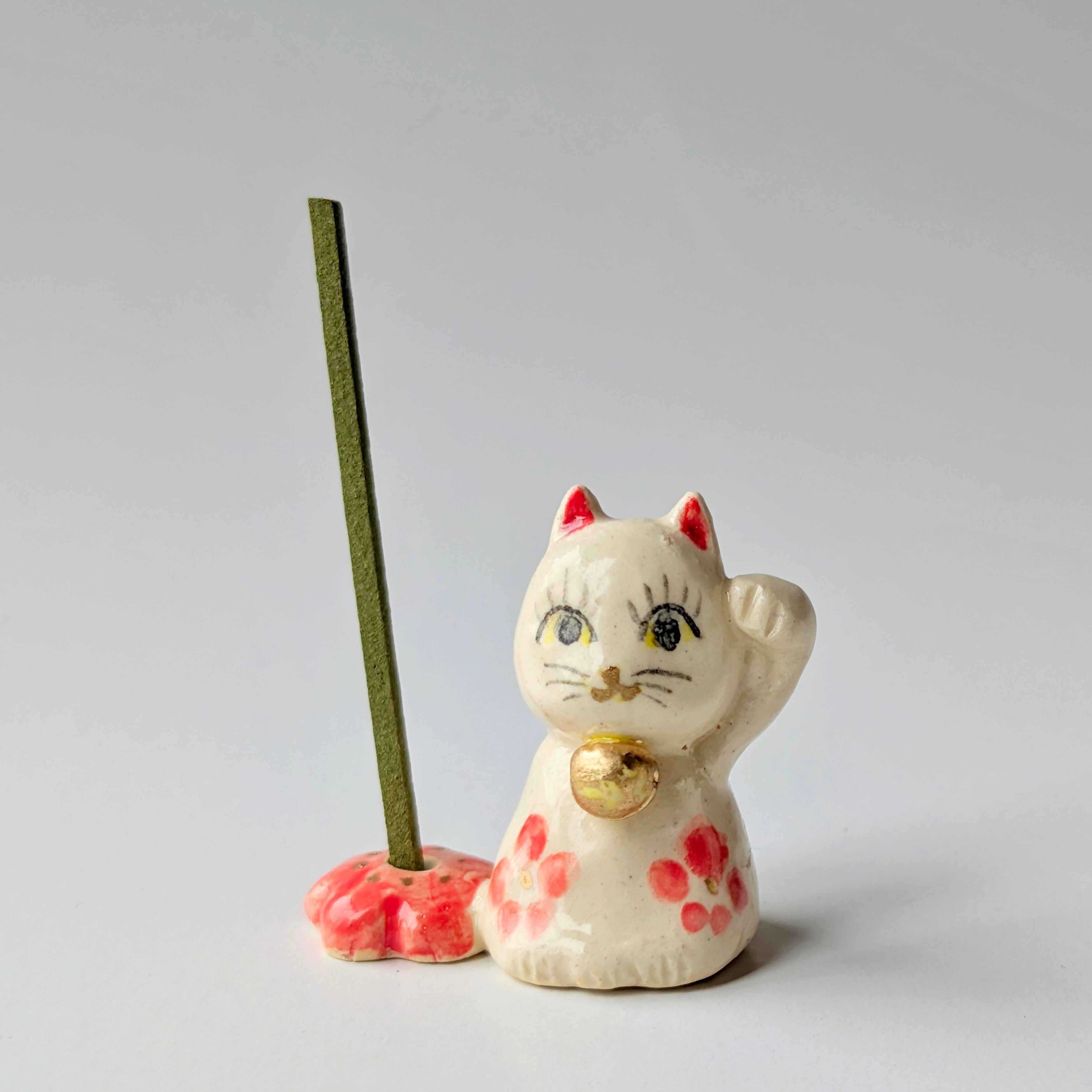 ☆即納可能☆ 香福まねき猫の御香立て【陶器製】 | しののめラボ