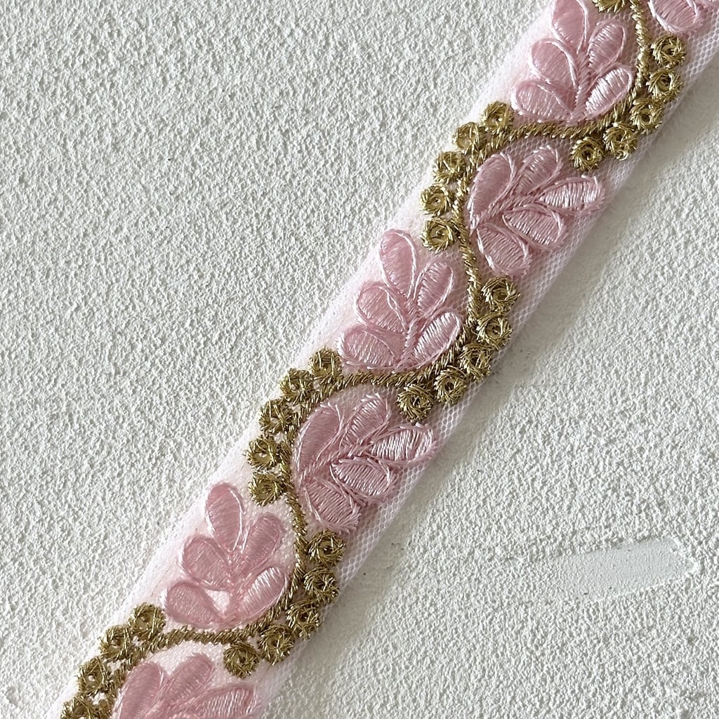 1ロール ドリーム[ピンク]インド刺繍リボン 3354-1R | インド刺繍