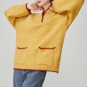 スキッパーネック ニットプルオーバー H0032