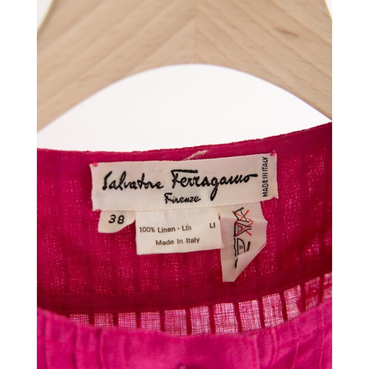 【Salvatore Ferragamo】Made in Italy 100% Linen Blouse（サルヴァトーレ フェラガモ  イタリア製リネンブラウス） | MASCOT/E powered by BASE