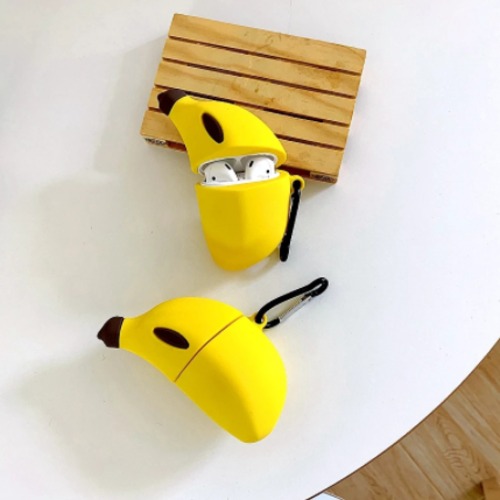 【l0019】クールバナナ ワイヤレス Bluetooth Apple Airpods イヤホンシリコーンヘッドフォンケース