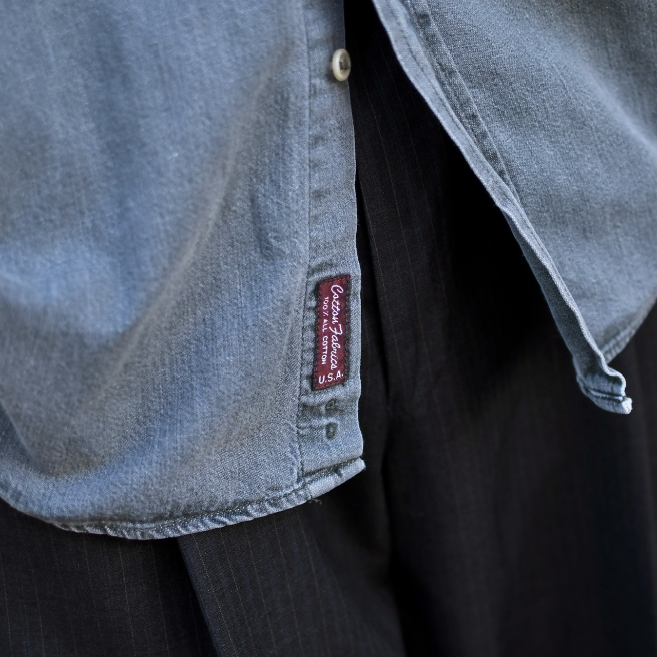 marlboro classics yarn-dye fade color denim shirt