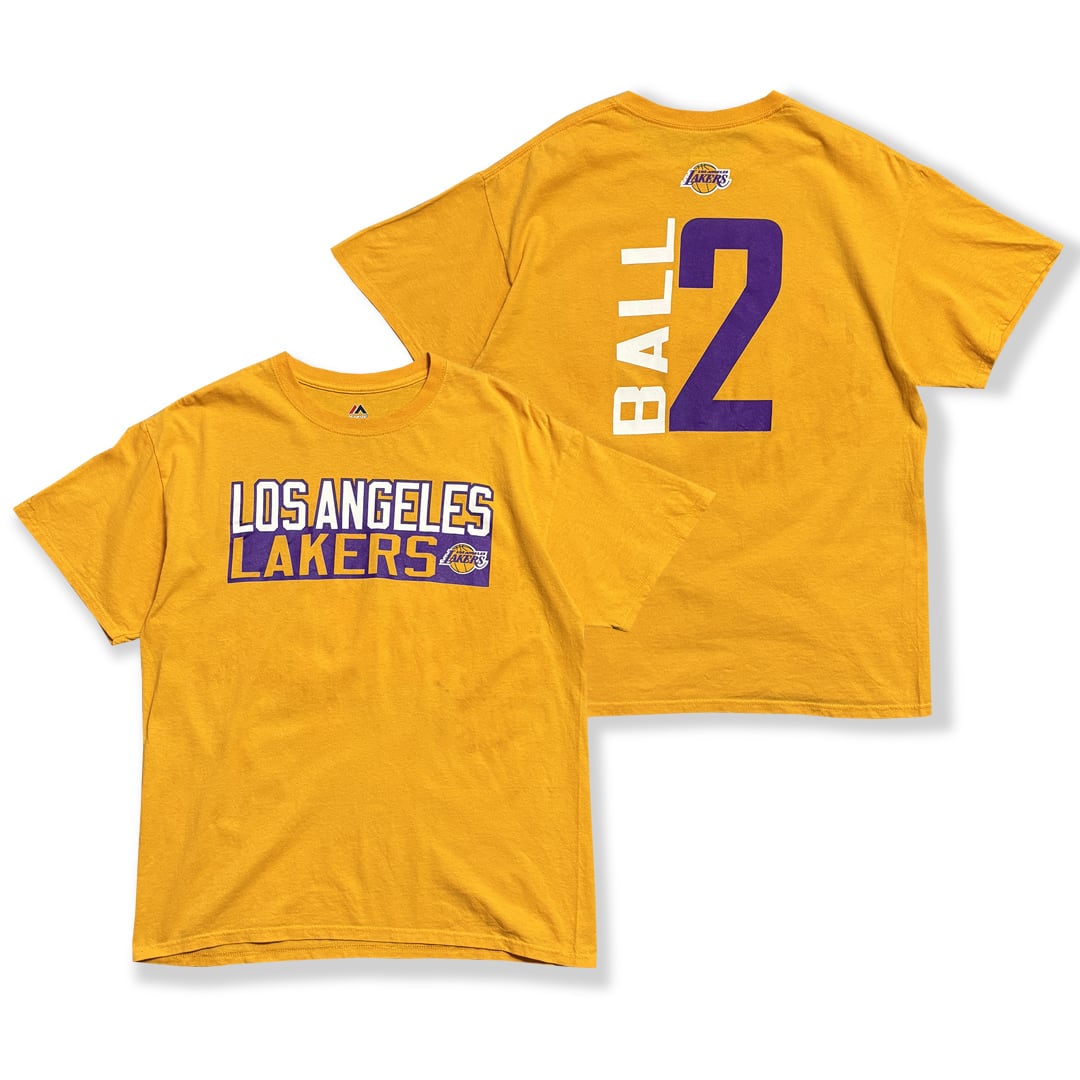 Lonzo Ball 【Los Angeles Lakers】 Numbering T-shirt. Majestic
