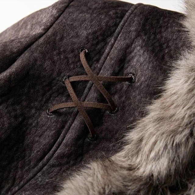 Faux fur edge jacket C1364