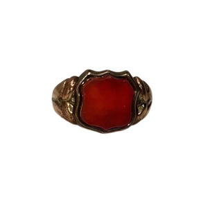 antique c1898 9ct gold agate signet ring