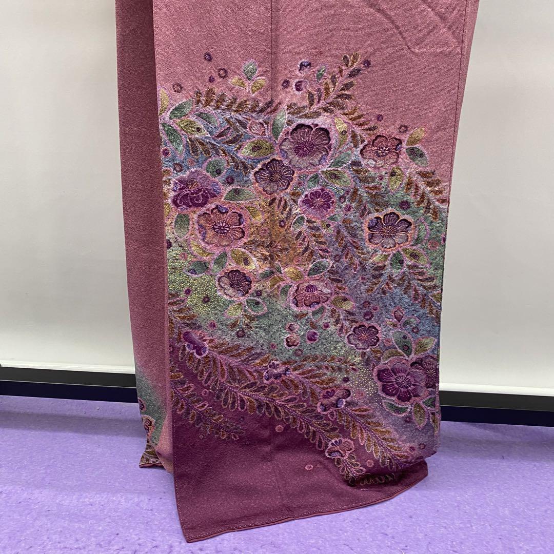 4216 辻が花訪問着 ワイン色 正絹 着物 | Donfamily 4216 辻が花訪問着 ワイン色 正絹 着物 | Donfamily