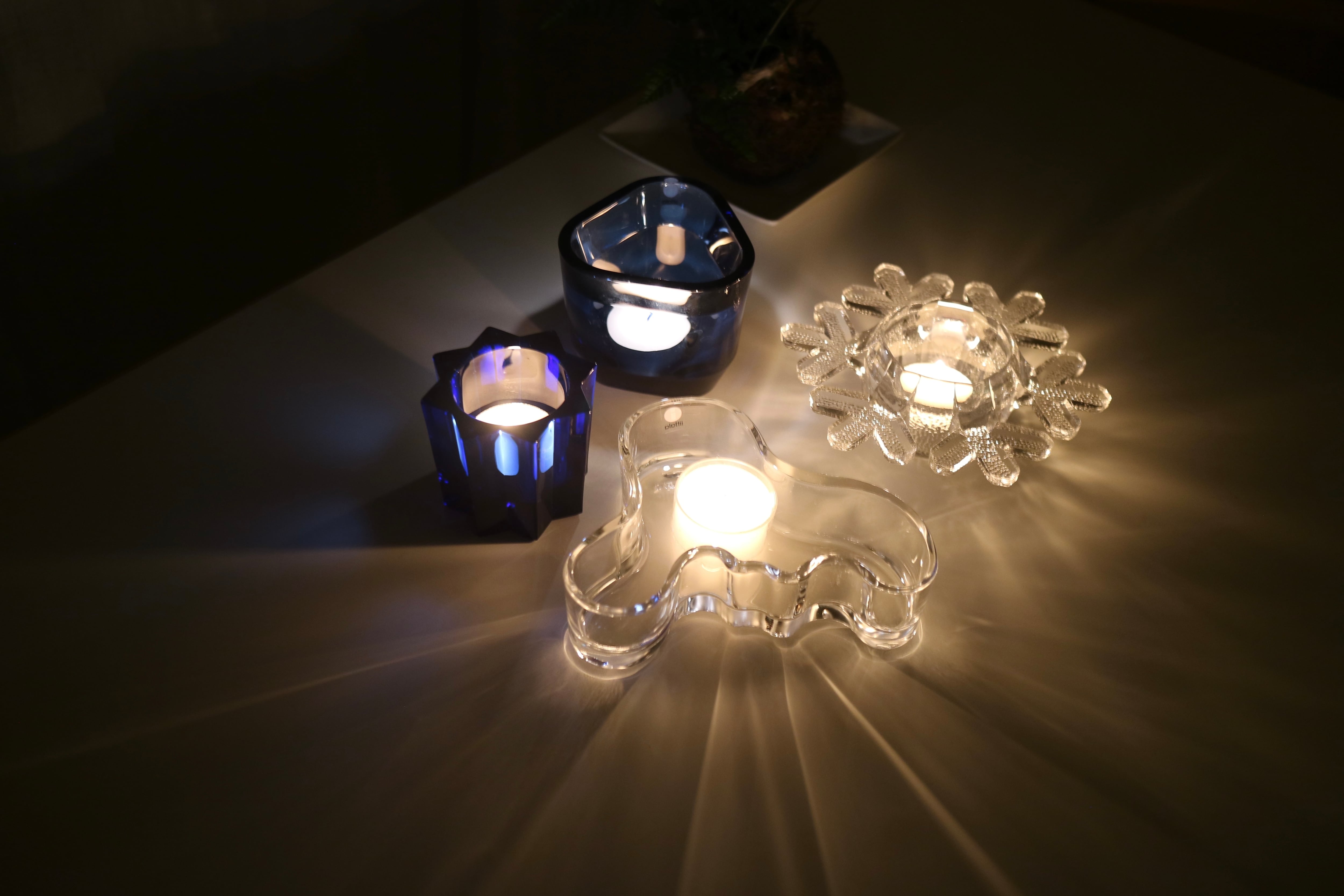 イッタラ＊3点セット　キャンドルホルダー•花瓶・製氷皿 iittala イッタラ / Tris トリス / キャンドルホルダー モスグリーン