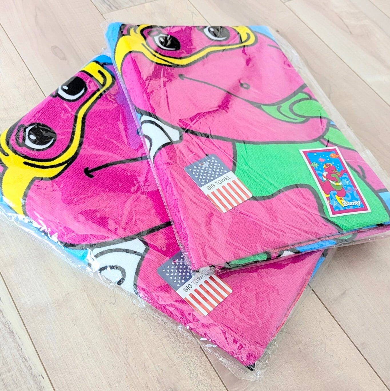 ♧【 Barney & Friends( バーニー&フレンズ ) 】 BIG TOWEL / ビーチタオル / バスタオル 〚アメリカン雑貨 アメトイ〛