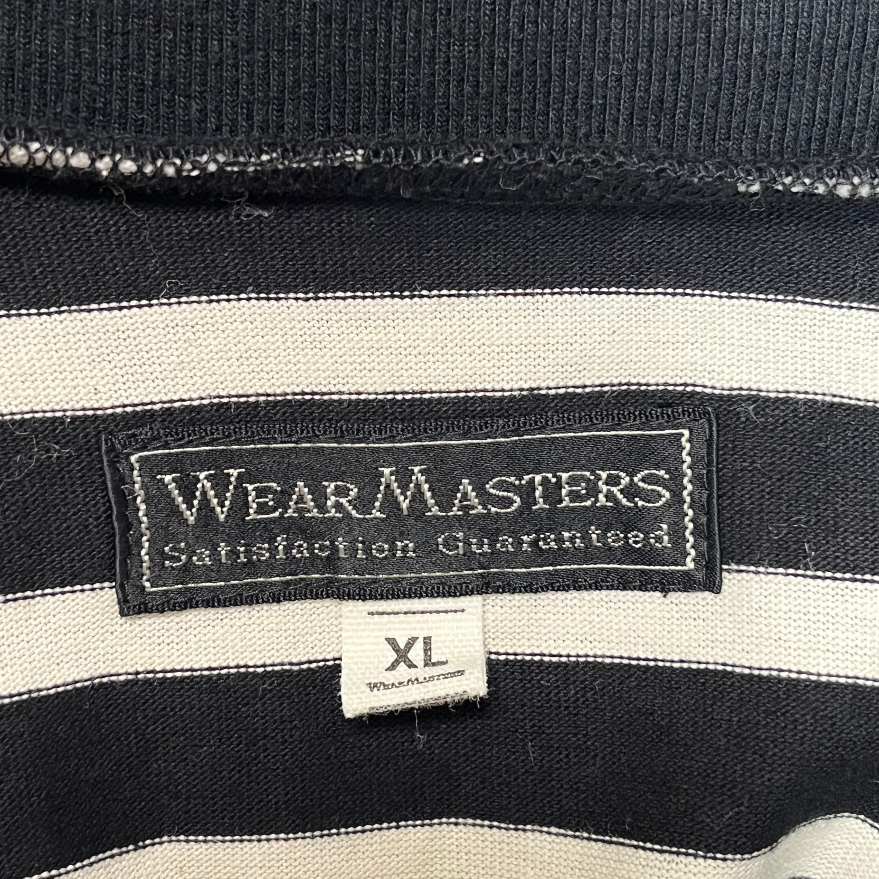アトラクションズ ウエアマスターズ ボーダー ボートネック Tシャツ 半袖 日本製 黒 白 XL ■ R12 【USED】