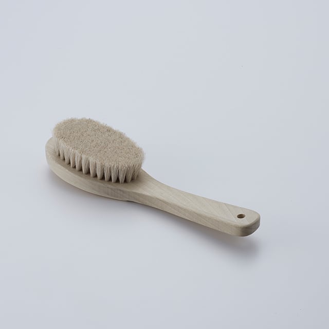 ボディブラシ 身体用 中柄 白馬毛のたてがみ ／ Body Brush for Body