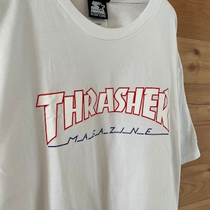 【THRASHER/STARTER】スラッシャー×スターター コラボ Tシャツ 半袖 ロゴ 刺繍 Lサイズ US古着 アメリカ古着
