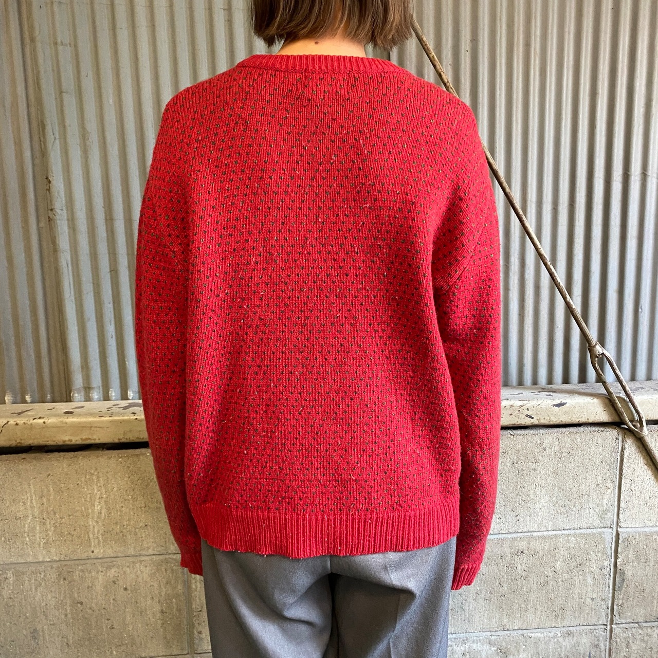 80年代 Woolrich ウールリッチ ウールニットカーディガン レディースL 