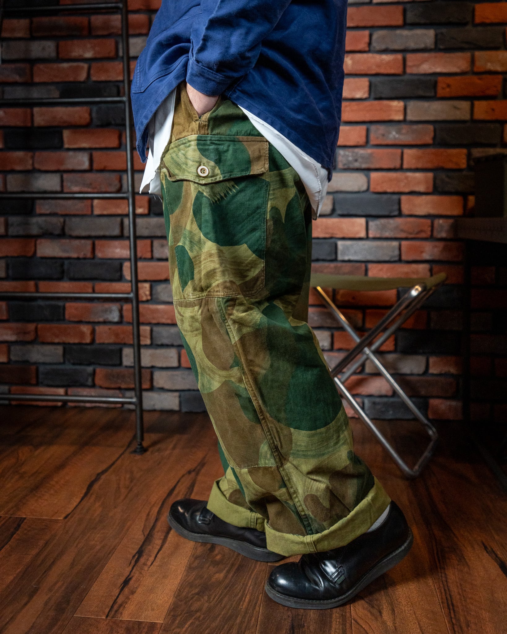 USED】50's Belgian Army Brushstroke Camouflage Trousers 実物