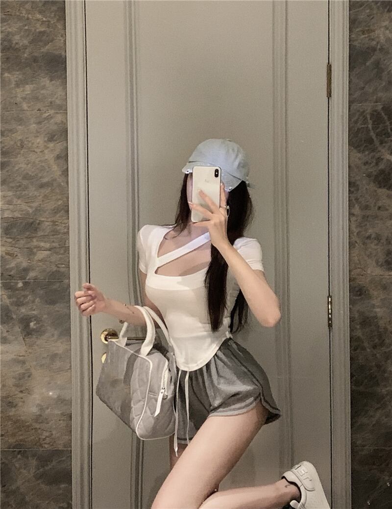 Tシャツ サマーショート薄手トップス 夏物 ピュア ブラックストロベリース93170409349