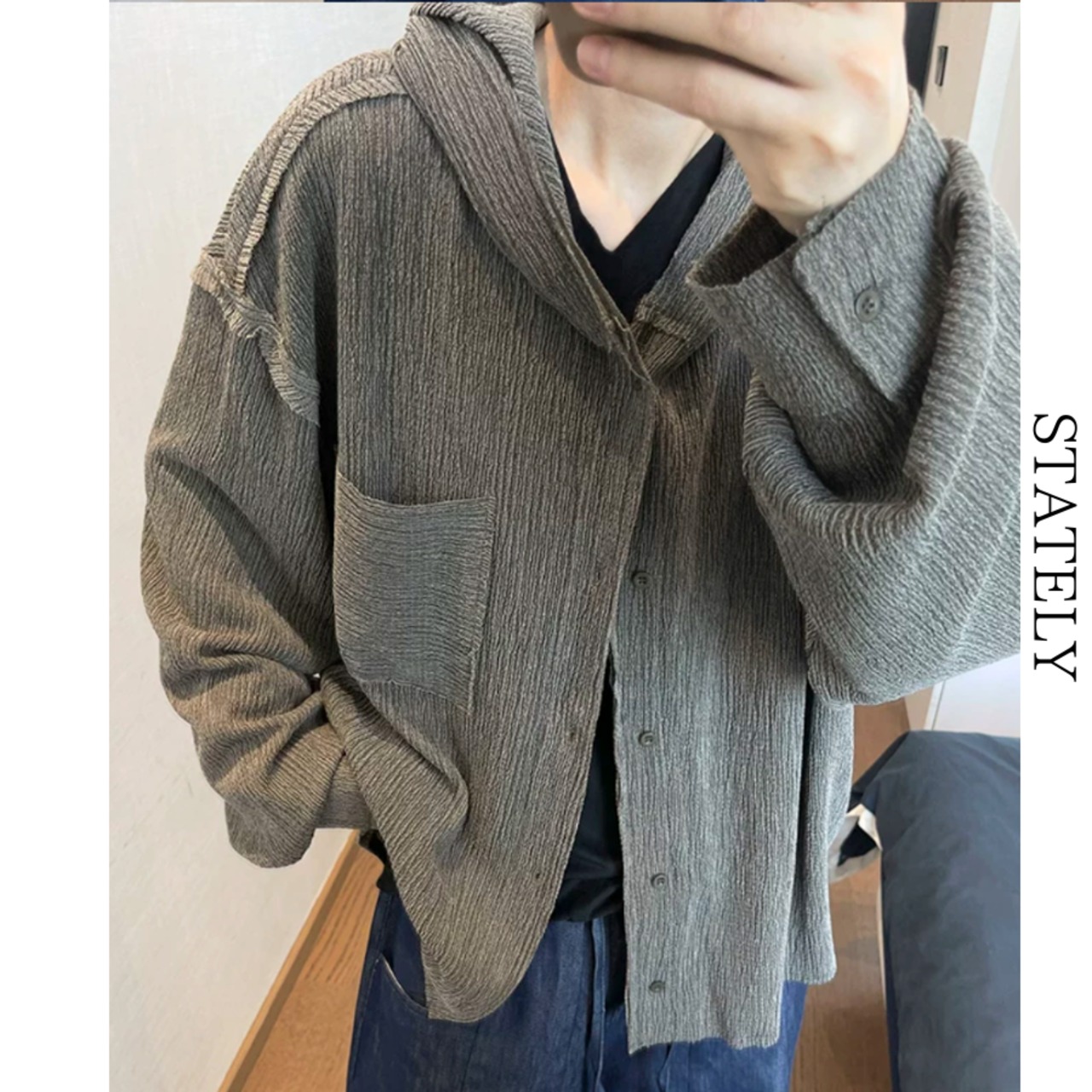 Texture Hood オーバーシャツジャケット_T11・画像6
