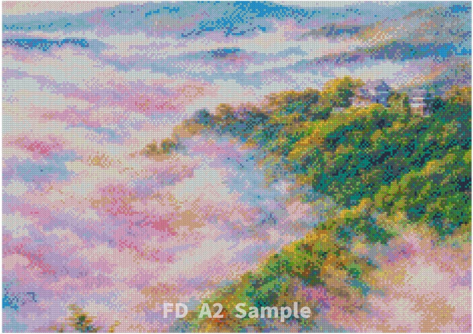 ダイヤモンドアート A2 岡山 備中松山城早朝の雲海 (通常/フルAB/Mix