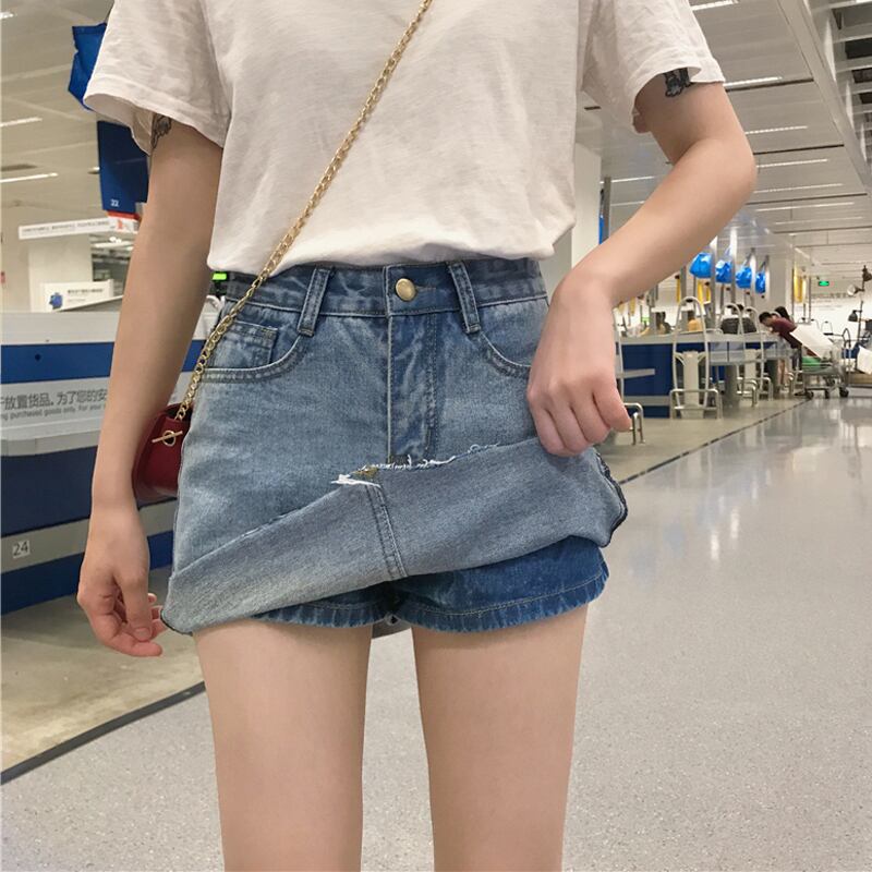 スカートニッチシックなハイウエストデニムスカート2020年夏新作女性袴春秋Aラインスカート YY-ファッション70807527412
