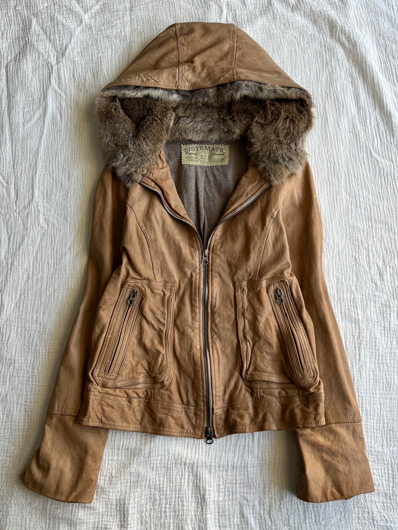 "SISTEMATIC" Fur Leather Jacket