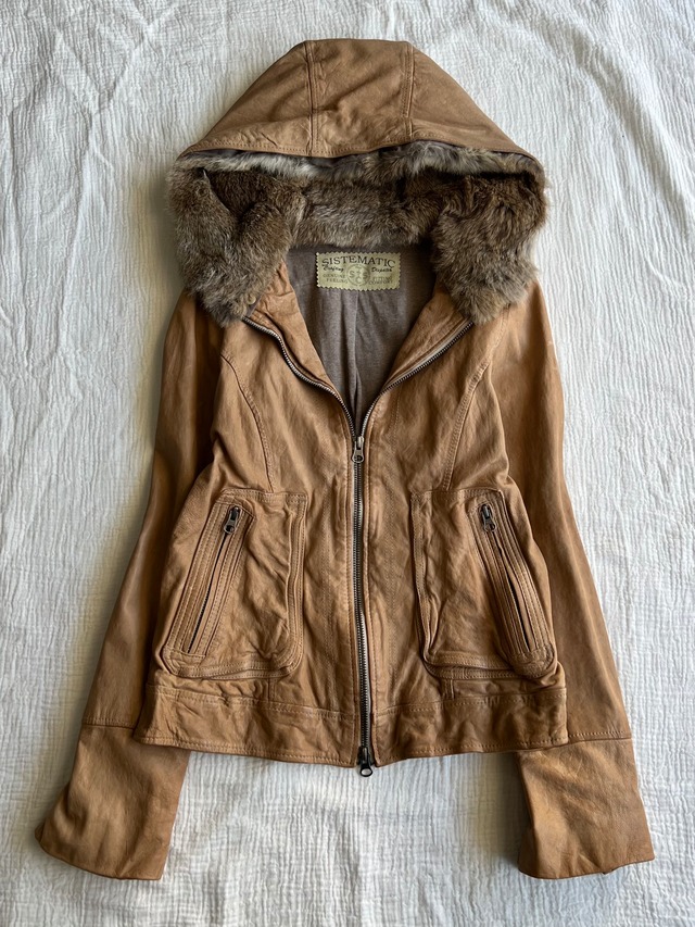 "SISTEMATIC" Fur Leather Jacket