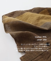 CUORE STORE/コットンリネン チェックブラウス