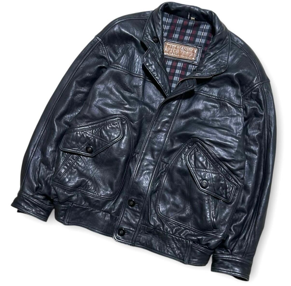90s vintage レザージャケット 短丈 A2 本革 フライトジャケット