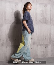 ◆ハート刺繍 ピグメントTシャツ◆ms-8845-122