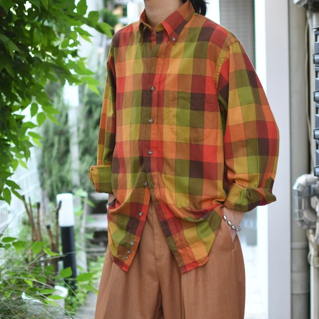 ORVIS block check button down shirt